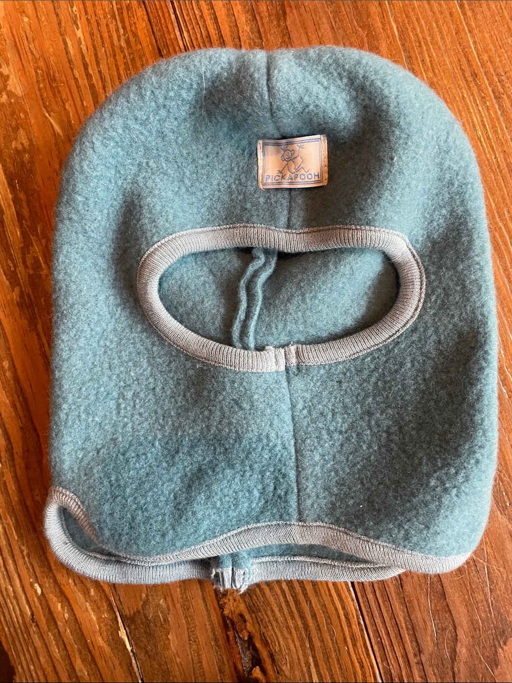 🇩🇪 PICKAPOOH 6-12M Baby Boiled 100% Wool Blue Balaclava Made in Germany
